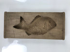 Japanese Wood Carved Kashigata Cake Mold Vtg Sweet Wagashi Tai Madai Fish Kg809