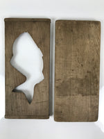 Japanese Wood Carved Kashigata Cake Mold Vtg Sweet Wagashi Tai Madai Fish Kg809