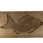 Japanese Wood Carved Kashigata Cake Mold Vtg Sweet Wagashi Tai Madai Fish Kg810