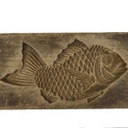 Japanese Wood Carved Kashigata Cake Mold Vtg Sweet Wagashi Tai Madai Fish Kg812