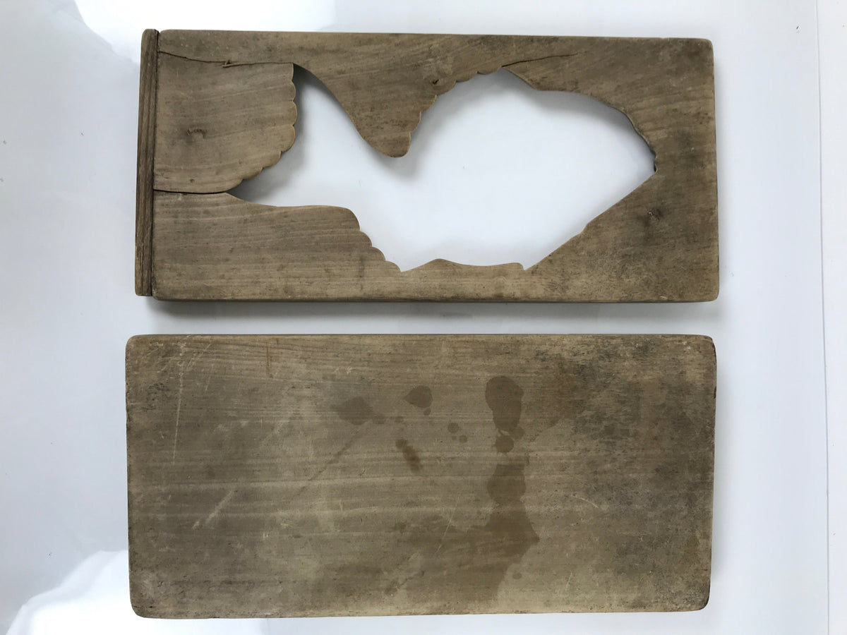 Japanese Wood Carved Kashigata Cake Mold Vtg Sweet Wagashi Tai Madai Fish Kg813