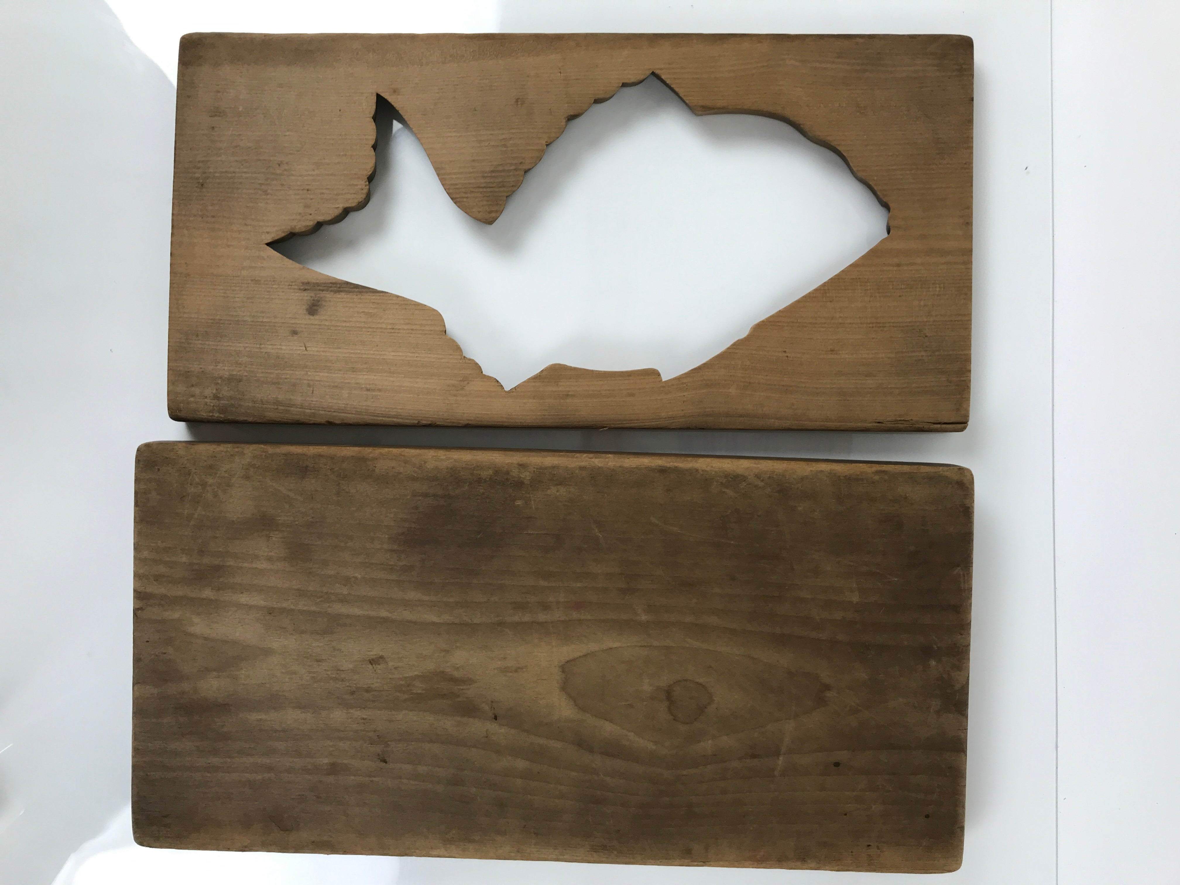 Japanese Wood Carved Kashigata Cake Mold Vtg Sweet Wagashi Tai Madai Fish Kg815