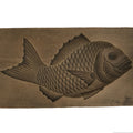Japanese Wood Carved Kashigata Cake Mold Vtg Sweet Wagashi Tai Madai Fish Kg815