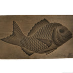 Japanese Wood Carved Kashigata Cake Mold Vtg Sweet Wagashi Tai Madai Fish Kg815