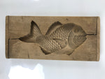Japanese Wood Carved Kashigata Cake Mold Vtg Sweet Wagashi Tai Madai Fish Kg816