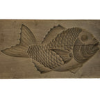 Japanese Wood Carved Kashigata Cake Mold Vtg Sweet Wagashi Tai Madai Fish Kg816