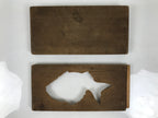 Japanese Wood Carved Kashigata Cake Mold Vtg Sweet Wagashi Tai Madai Fish Kg818