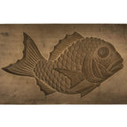 Japanese Wood Carved Kashigata Cake Mold Vtg Sweet Wagashi Tai Madai Fish Kg818