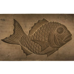 Japanese Wood Carved Kashigata Cake Mold Vtg Sweet Wagashi Tai Madai Fish Kg818