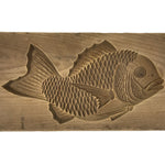 Japanese Wood Carved Kashigata Cake Mold Vtg Sweet Wagashi Tai Madai Fish Kg819