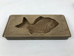 Japanese Wood Carved Kashigata Cake Mold Vtg Sweet Wagashi Tai Madai Fish Kg820