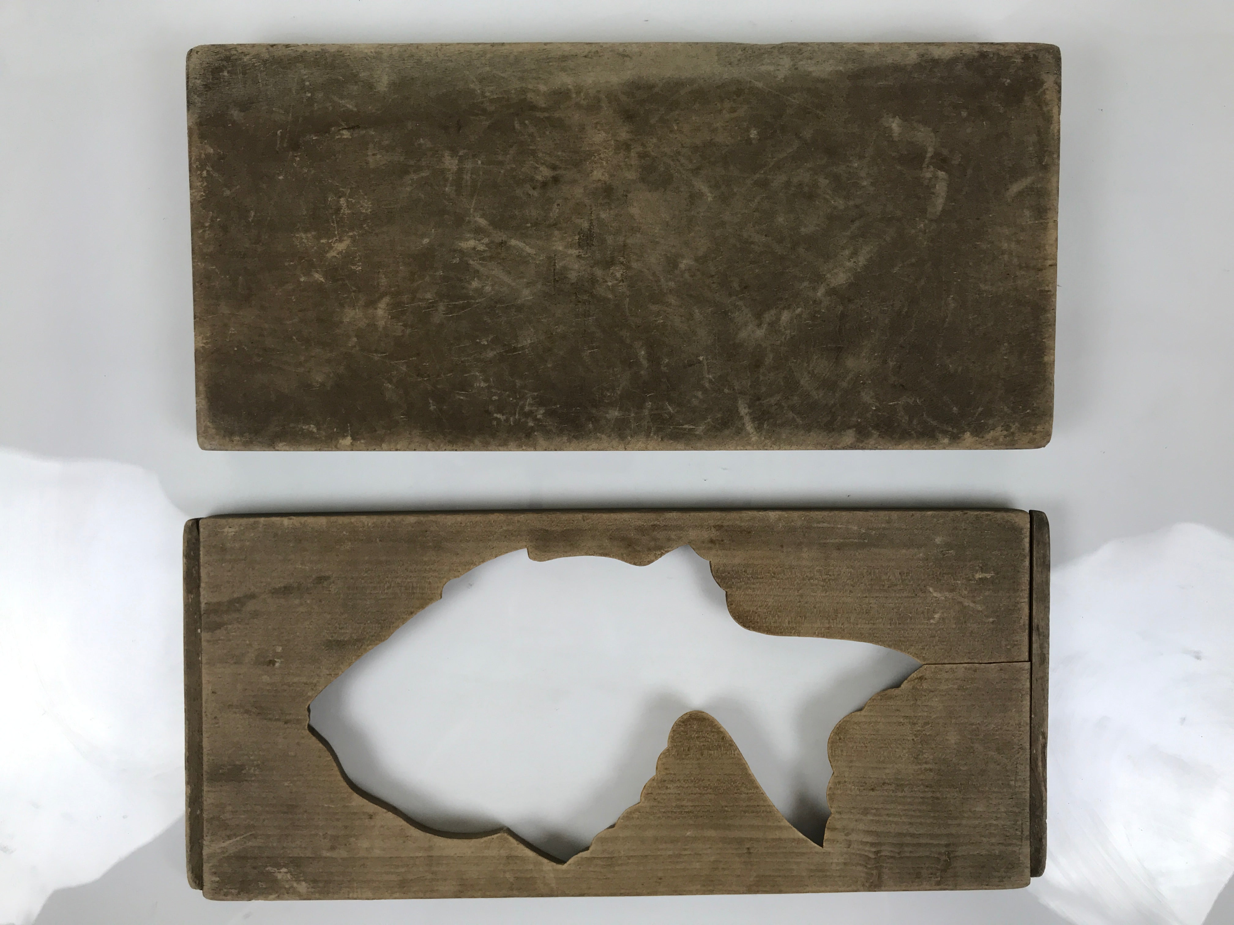 Japanese Wood Carved Kashigata Cake Mold Vtg Sweet Wagashi Tai Madai Fish Kg820