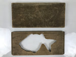 Japanese Wood Carved Kashigata Cake Mold Vtg Sweet Wagashi Tai Madai Fish Kg820