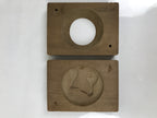 Japanese Wood Carved Kashigata Cake Mold Vtg Sweet Wagashi Tsuru Crane Kg617