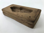 Japanese Wood Carved Kashigata Cake Mold Vtg Sweet Wagashi Warabi Fern Kg558