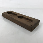 Japanese Wood Carved Kashigata Cake Mold Vtg Sweet Wagashi Warabi Fern Kg570