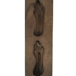 Japanese Wood Carved Kashigata Cake Mold Vtg Sweet Wagashi Warabi Fern Kg570