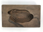 Japanese Wood Carved Kashigata Cake Mold Vtg Sweet Wagashi Water Ripple Kg583