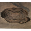 Japanese Wood Carved Kashigata Cake Mold Vtg Sweet Wagashi Water Ripple Kg583