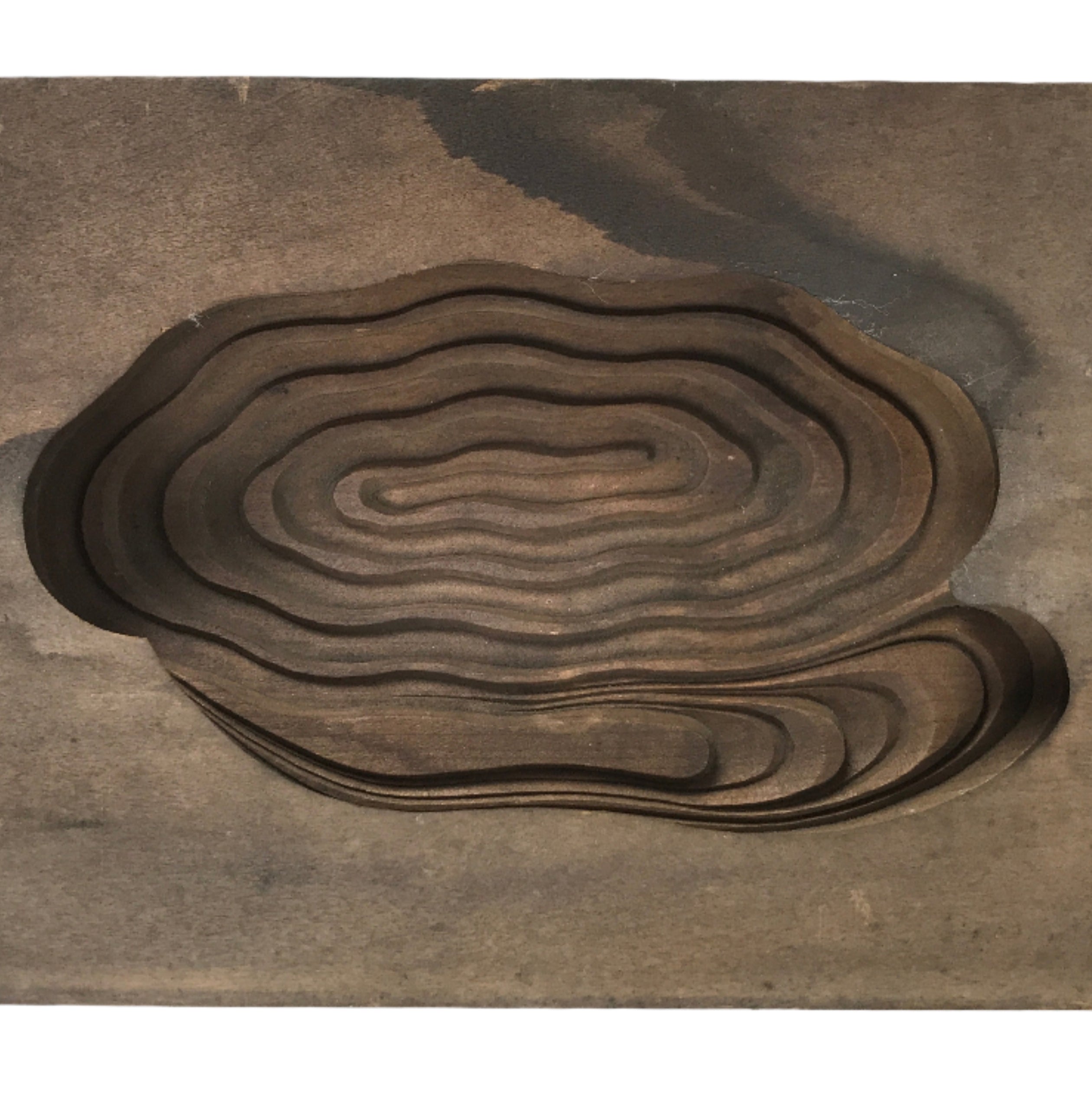 Japanese Wood Carved Kashigata Cake Mold Vtg Sweet Wagashi Water Ripple Kg583