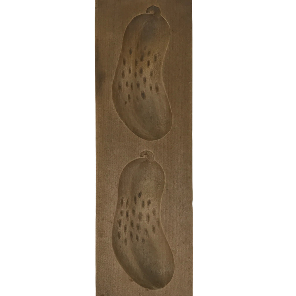 Japanese Wood Carved Kashigata Cake Mold Vtg Sweet Wagashi Zucchini Gourd Kg620