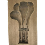 Japanese Wood Carved Kashigata Cake Mold Vtg Wagashi Komatsuna Spinach Kg638