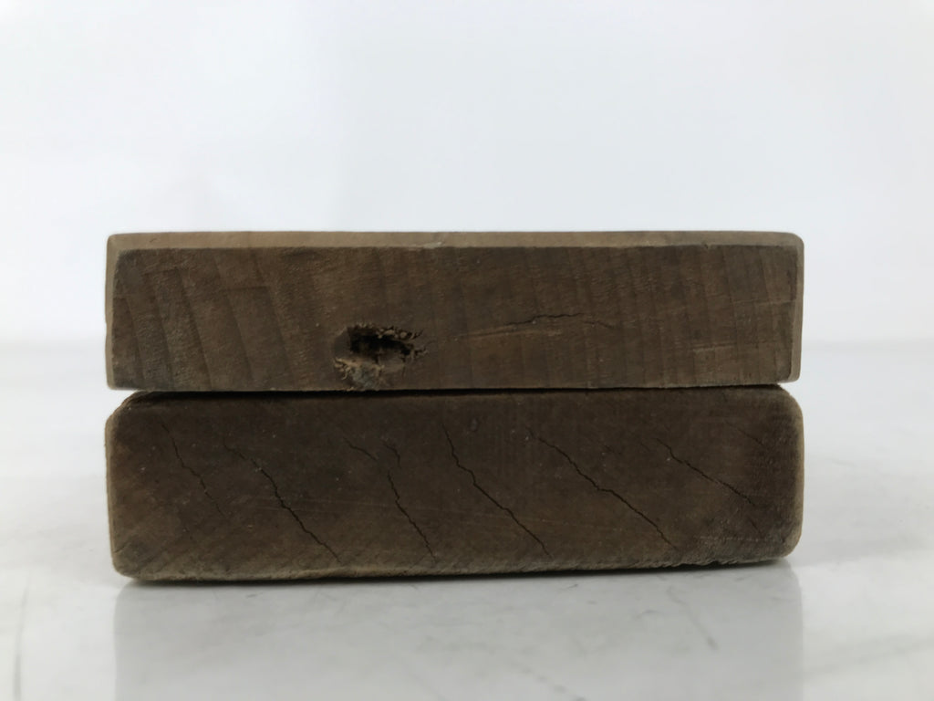 Japanese Wood Carved Kashigata Cake Mold Vtg Wagashi Komatsuna Spinach Kg722