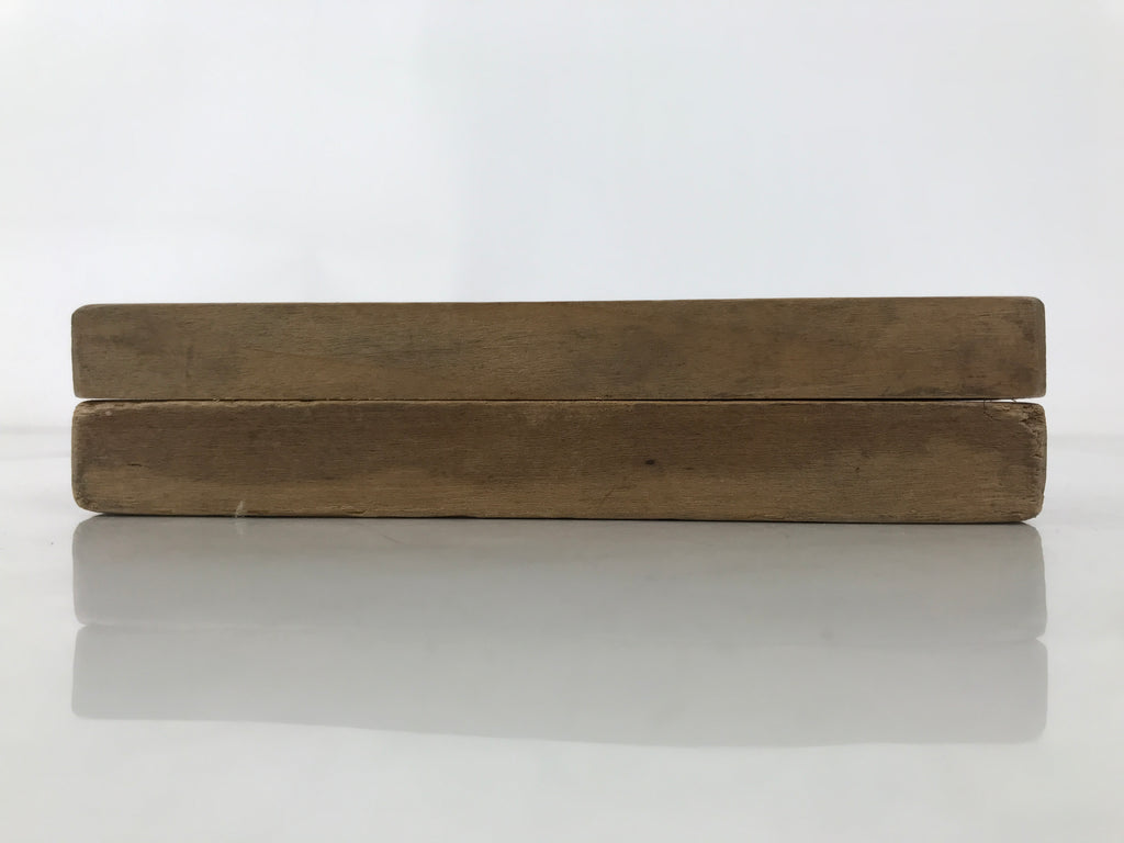 Japanese Wood Carved Kashigata Cake Mold Vtg Wagashi Komatsuna Spinach Kg722