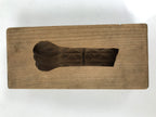 Japanese Wood Carved Kashigata Cake Mold Vtg Wagashi Komatsuna Spinach Kg722