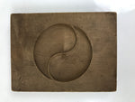Japanese Wood Carved Kashigata Cake Mold Vtg Wagashi Yin Yang Inyou Onyou Kg643