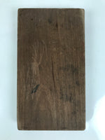 Japanese Wood Carved Kashigata Cake Mold Wagashi Line Pattern Back Plate Kg649