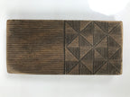 Japanese Wood Carved Kashigata Cake Mold Wagashi Line Pattern Back Plate Kg769