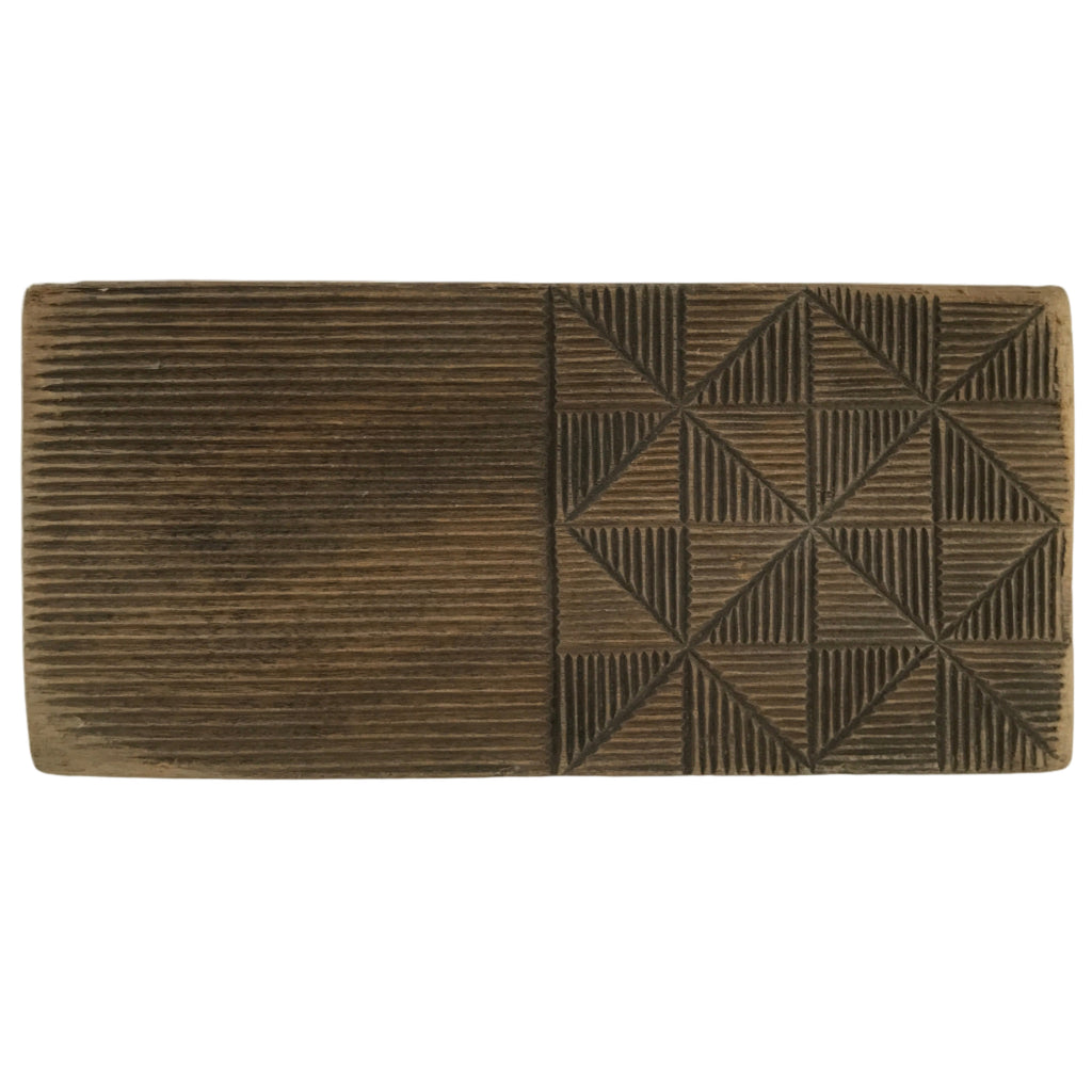 Japanese Wood Carved Kashigata Cake Mold Wagashi Line Pattern Back Plate Kg769