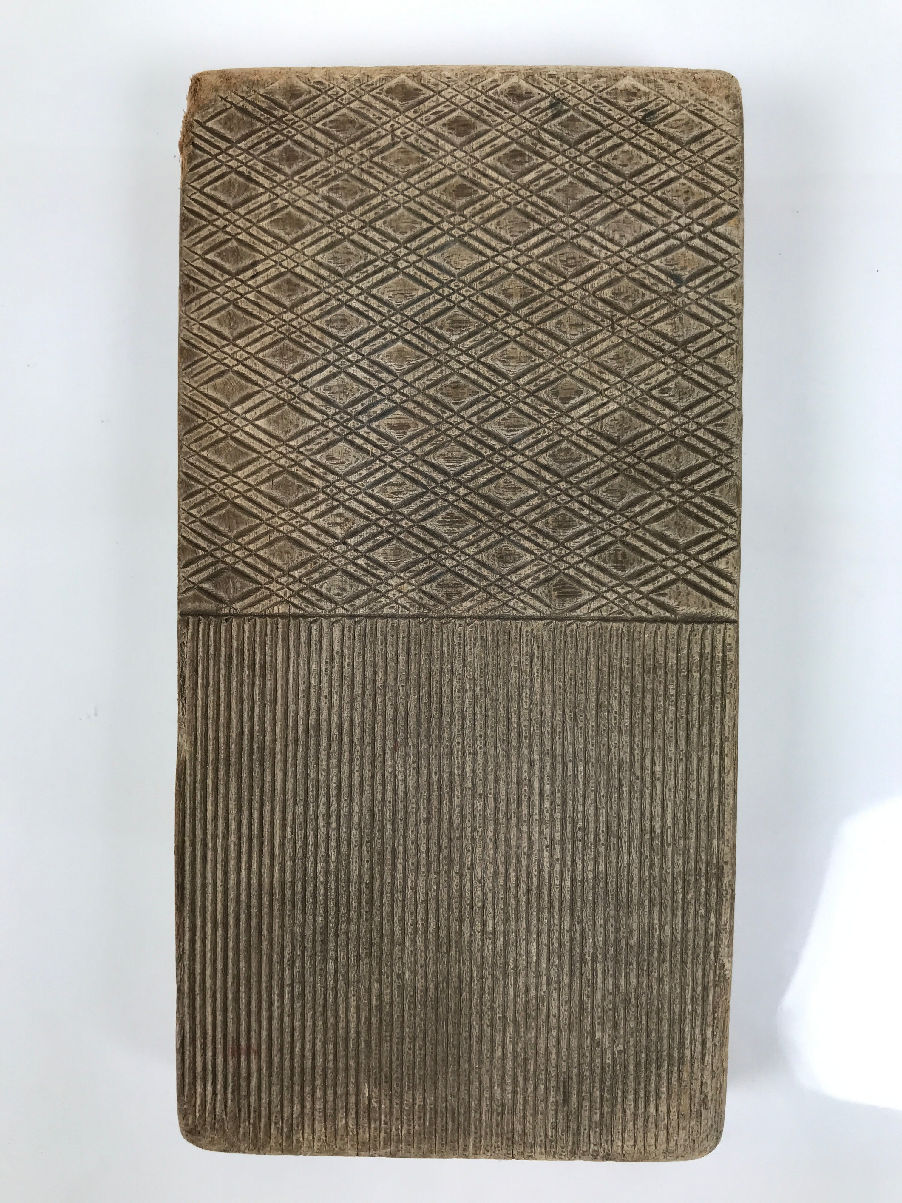 Japanese Wood Carved Kashigata Cake Mold Wagashi Line Pattern Back Plate Kg775