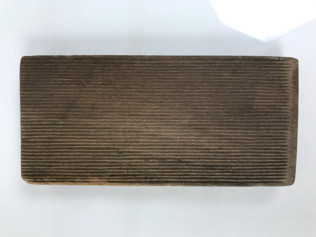 Japanese Wood Carved Kashigata Cake Mold Wagashi Line Pattern Back Plate Kg796