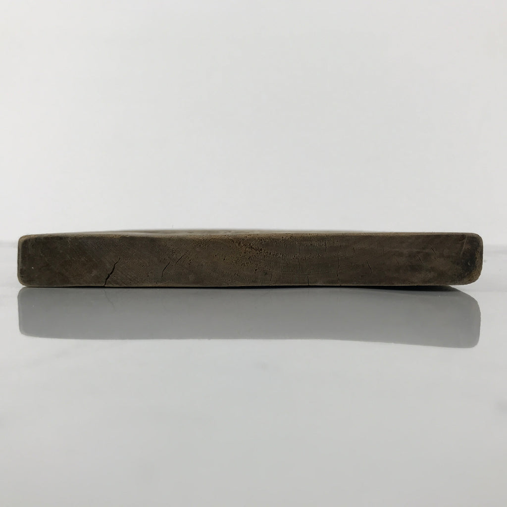 Japanese Wood Carved Kashigata Cake Mold Wagashi Lotus Leaf Back Plate Kg752