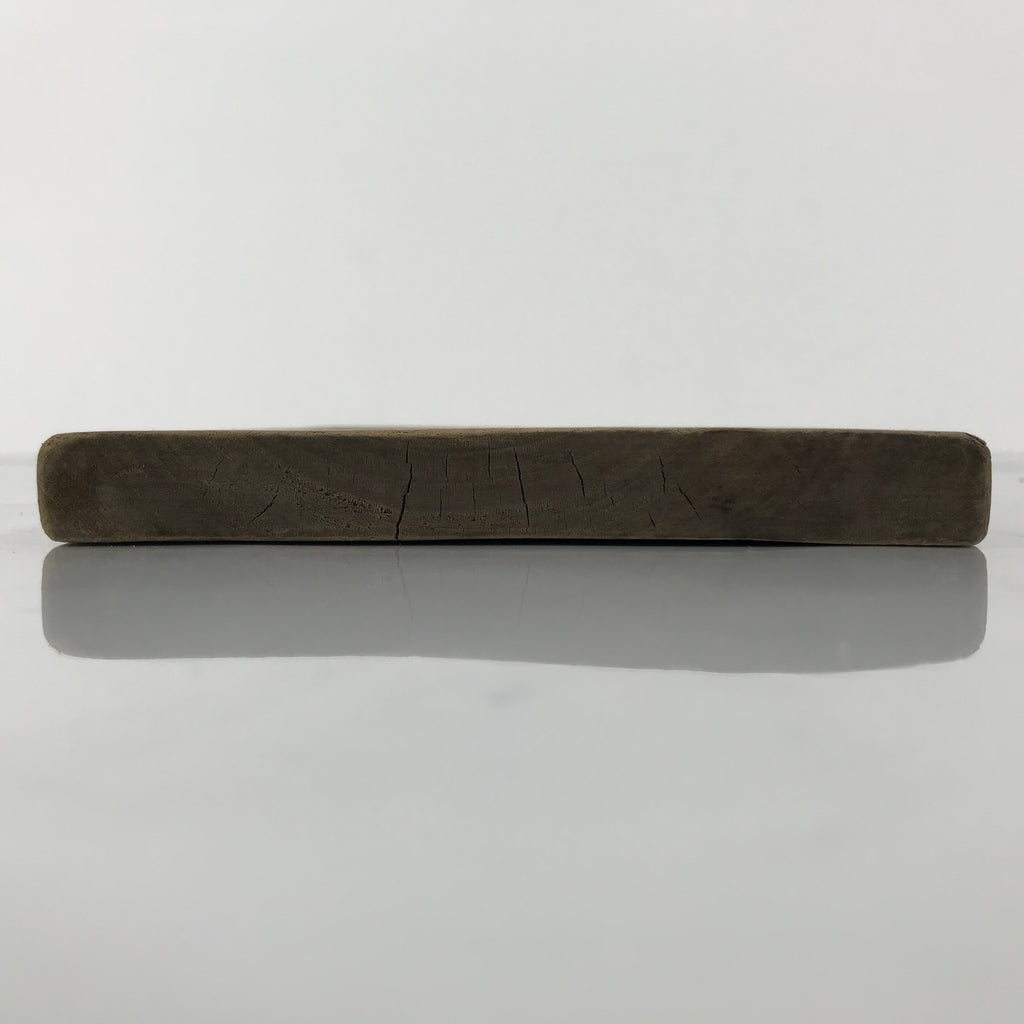 Japanese Wood Carved Kashigata Cake Mold Wagashi Lotus Leaf Back Plate Kg752