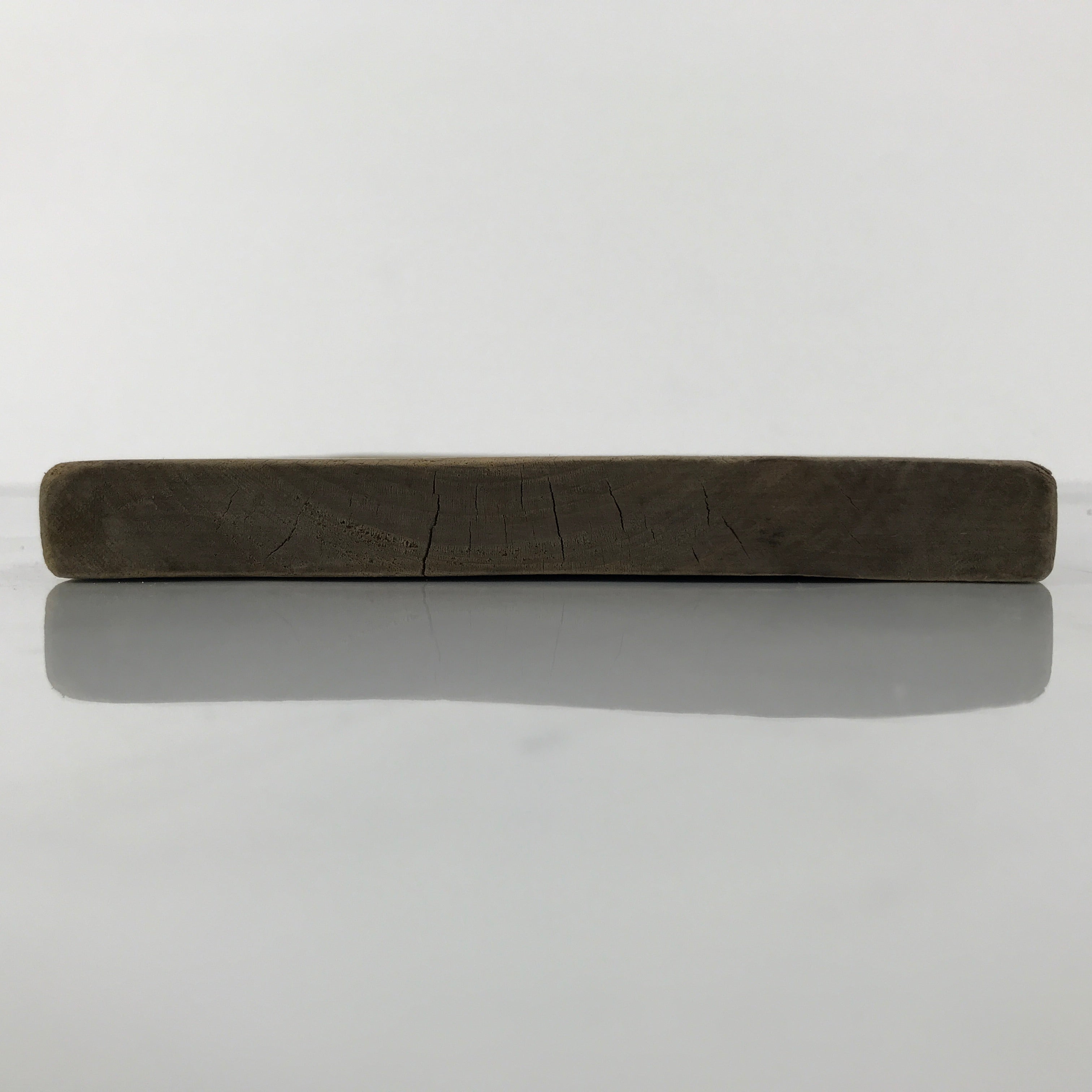 Japanese Wood Carved Kashigata Cake Mold Wagashi Lotus Leaf Back Plate Kg752