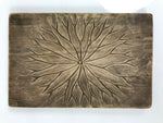 Japanese Wood Carved Kashigata Cake Mold Wagashi Lotus Leaf Back Plate Kg752