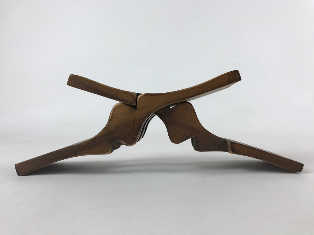 Japanese Wood Foldable Pillow Vtg Neck Rest Geisha Takamakura Dark Brown JK595