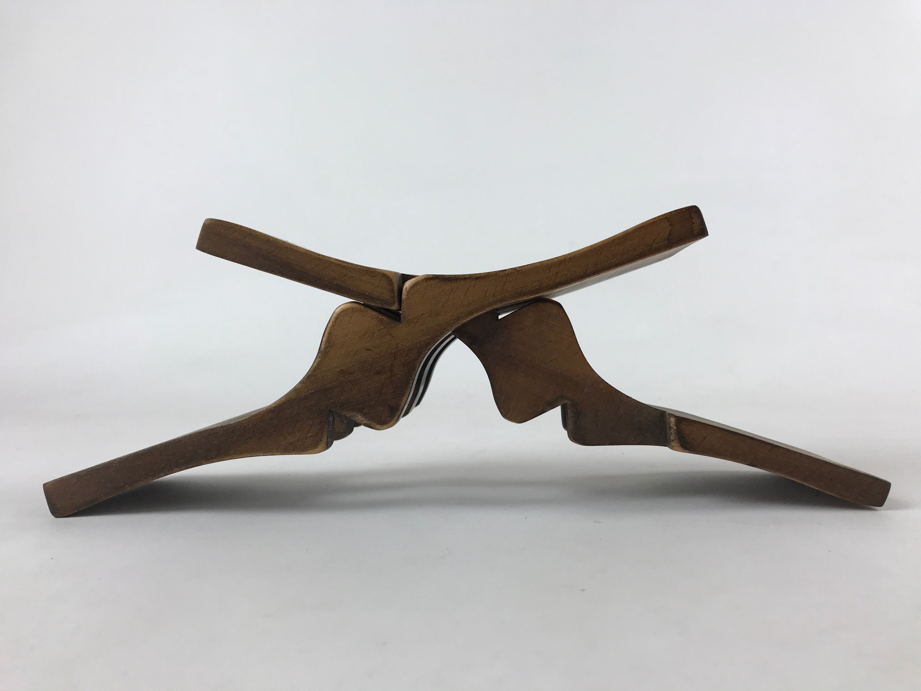 Japanese Wood Foldable Pillow Vtg Neck Rest Geisha Takamakura Dark Brown JK595
