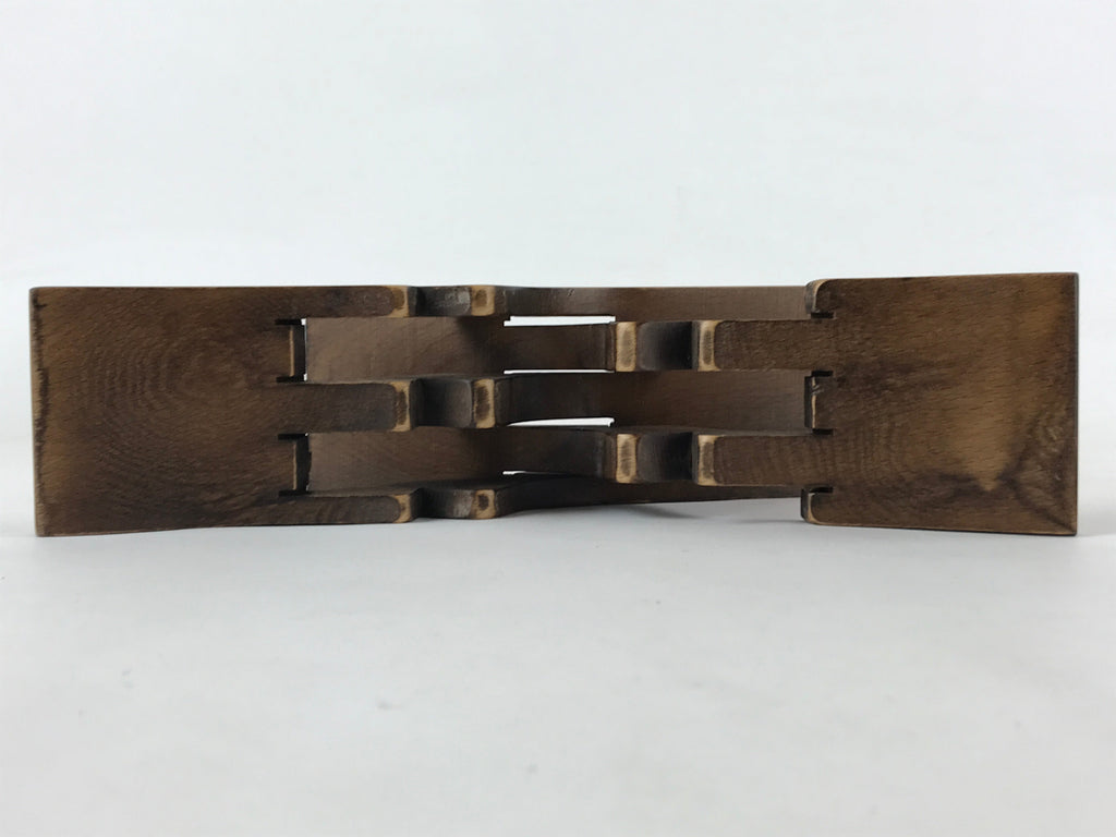 Japanese Wood Foldable Pillow Vtg Neck Rest Geisha Takamakura Dark Brown JK595