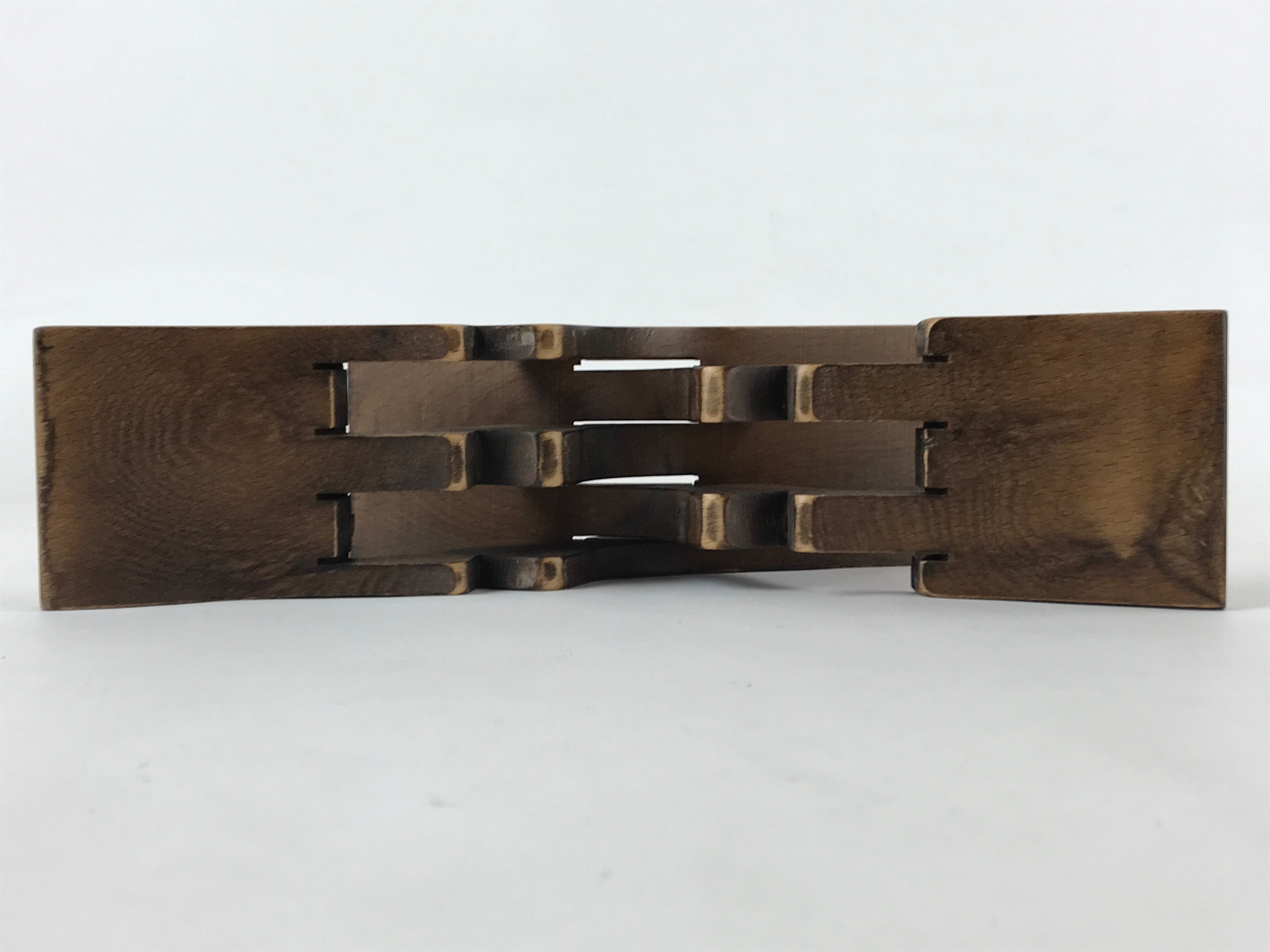 Japanese Wood Foldable Pillow Vtg Neck Rest Geisha Takamakura Dark Brown JK595
