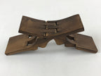 Japanese Wood Foldable Pillow Vtg Neck Rest Geisha Takamakura Dark Brown JK595
