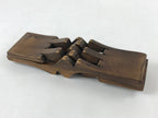 Japanese Wood Foldable Pillow Vtg Neck Rest Geisha Takamakura Dark Brown JK595