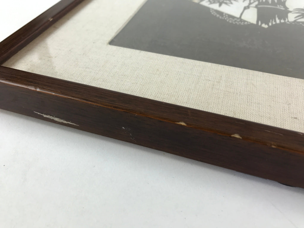 Japanese Wood Framed Ise Katagami Vtg Kimono Stencil Shochikubai Fans FR15