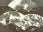 Japanese Wood Framed Ise Katagami Vtg Kimono Stencil Shochikubai Fans FR15