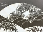 Japanese Wood Framed Ise Katagami Vtg Kimono Stencil Shochikubai Fans FR15