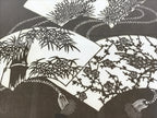 Japanese Wood Framed Ise Katagami Vtg Kimono Stencil Shochikubai Fans FR15