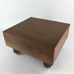 Japanese Wood Go Board Vtg Table Game Goban Leg Heso Igo 19X19 Grid GB82